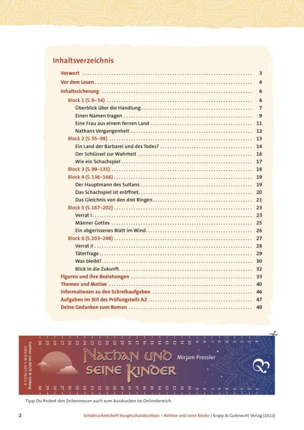 Nathan Und Seine Kinder Kapitel Zusammenfassung Nathan und seine Kinder – Schülerarbeitsheft – Hauptschule – KuG