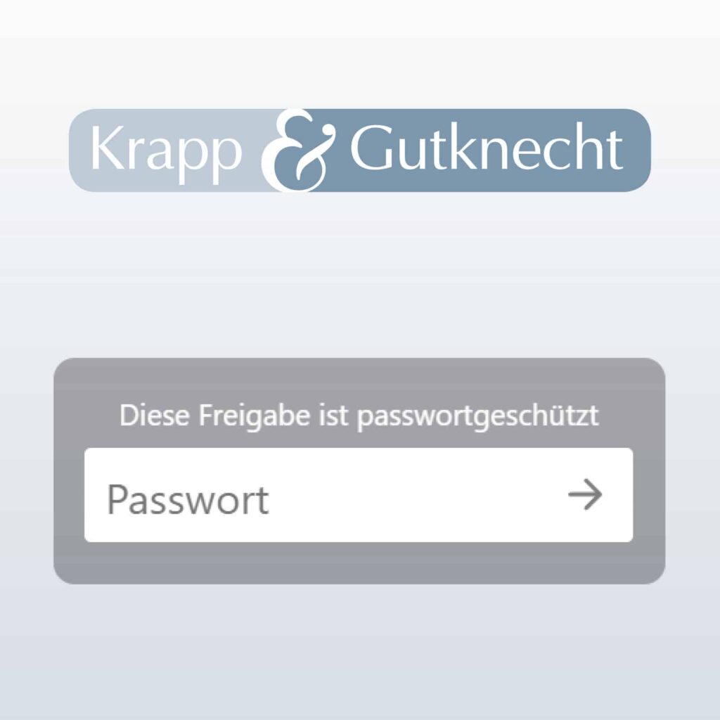 Passworteingabe – Krapp & Gutknecht Verlag