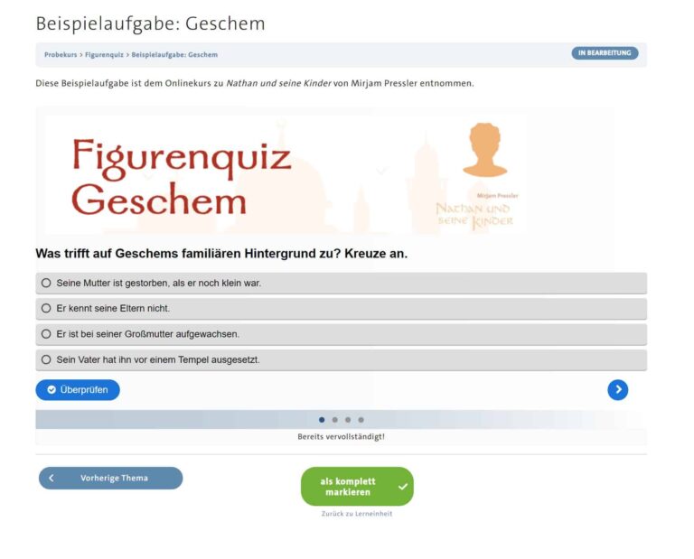 Onlinekurs Beispielaufgabe Geschem Krapp & Gutknecht