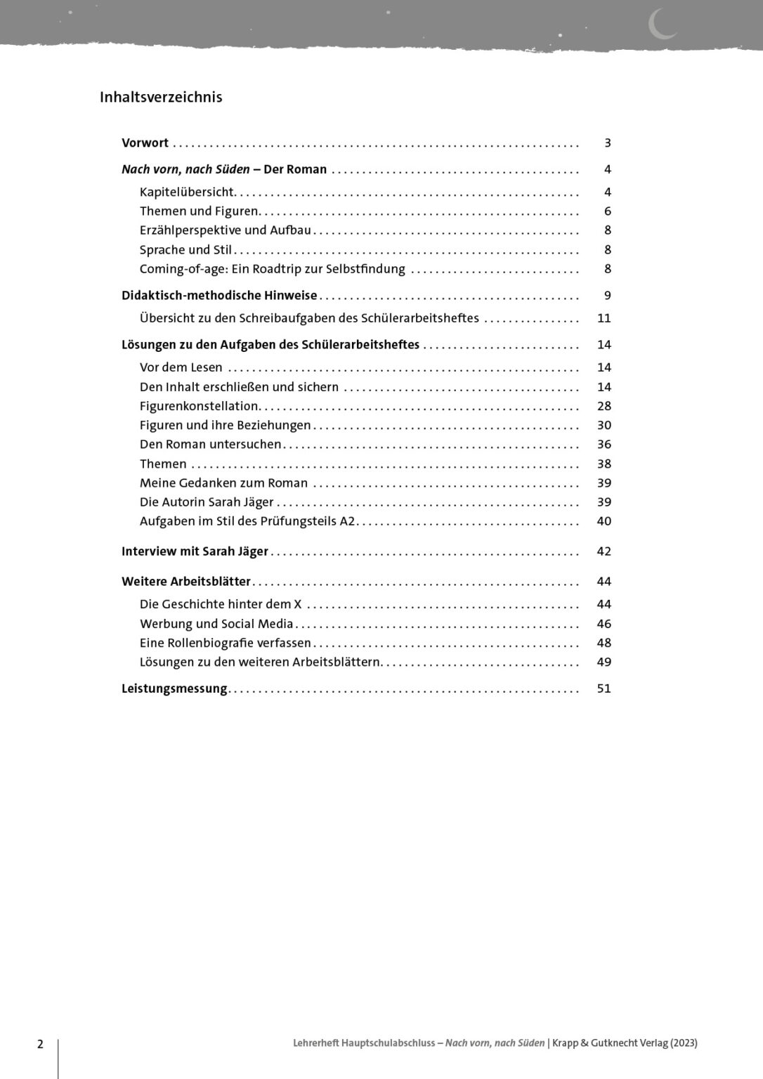 Nach vorn, nach Süden – Lehrerheft – G-Niveau – KuG