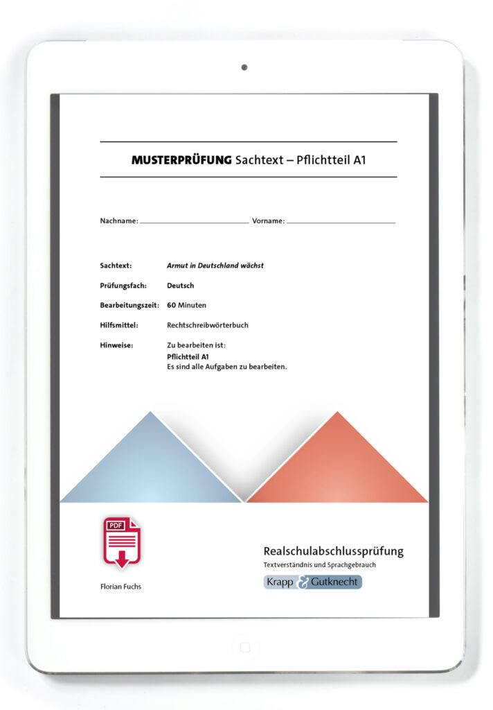Musterprüfung Sachtext: Armut in Deutschland wächst – Realschule – PDF