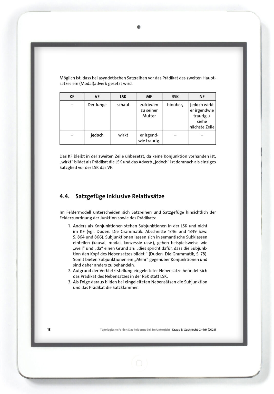 Topologische Felder: Das Feldermodell Im Unterricht – Lehrbuch PDF