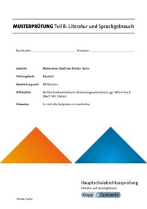 Musterprüfung Gedicht: Meine neue Stadt – Hauptschule – BaWü – DIN A4 Ausdruck