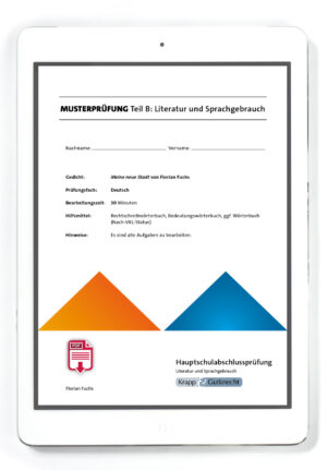 Musterprüfung Lektüre: Ein Schatten wie ein Leopard – Hauptschule – BaWü – PDF